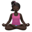 woman in lotus position: dark skin tone on Apple
