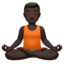 man in lotus position: dark skin tone on Apple