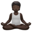 person in lotus position: dark skin tone on Apple