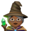 woman mage: medium-dark skin tone on Apple
