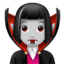 woman vampire: light skin tone on Apple