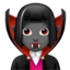 woman vampire: medium-dark skin tone on Apple