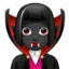 woman vampire: dark skin tone on Apple