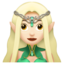 woman elf: light skin tone on Apple