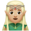 man elf: medium-light skin tone on Apple