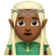 man elf: medium-dark skin tone on Apple