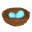 nest with eggs on Apple