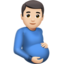pregnant man: light skin tone on Apple