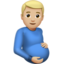 pregnant man: medium-light skin tone on Apple