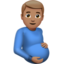 pregnant man: medium skin tone on Apple