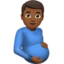 pregnant man: medium-dark skin tone on Apple
