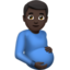 pregnant man: dark skin tone on Apple