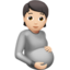 pregnant person: light skin tone on Apple