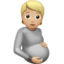 pregnant person: medium-light skin tone on Apple