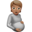 pregnant person: medium skin tone on Apple