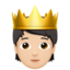 person with crown: light skin tone on Apple