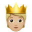 person with crown: medium-light skin tone on Apple
