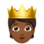 person with crown: medium-dark skin tone on Apple