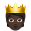 person with crown: dark skin tone on Apple