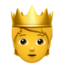 person with crown on Apple