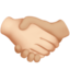 handshake: light skin tone, medium-light skin tone on Apple