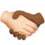 handshake: light skin tone, medium-dark skin tone on Apple