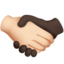 handshake: light skin tone, dark skin tone on Apple