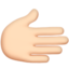 rightwards hand: light skin tone on Apple