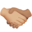 handshake: medium-light skin tone, medium skin tone on Apple