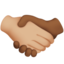 handshake: medium-light skin tone, medium-dark skin tone on Apple