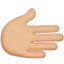 rightwards hand: medium-light skin tone on Apple