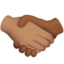 handshake: medium skin tone, medium-dark skin tone on Apple