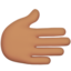 rightwards hand: medium skin tone on Apple