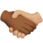 handshake: medium-dark skin tone, medium-light skin tone on Apple