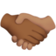 handshake: medium-dark skin tone, medium skin tone on Apple