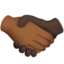 handshake: medium-dark skin tone, dark skin tone on Apple