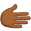 rightwards hand: medium-dark skin tone on Apple