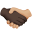 handshake: dark skin tone, medium-light skin tone on Apple