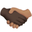 handshake: dark skin tone, medium skin tone on Apple