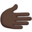 rightwards hand: dark skin tone on Apple