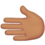 leftwards hand: medium skin tone on Apple