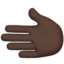 leftwards hand: dark skin tone on Apple