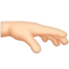 palm down hand: light skin tone on Apple