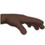 palm down hand: dark skin tone on Apple