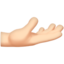 palm up hand: light skin tone on Apple