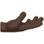 palm up hand: dark skin tone on Apple