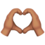 heart hands: medium skin tone on Apple
