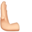 leftwards pushing hand: light skin tone on Apple