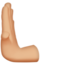 leftwards pushing hand: medium-light skin tone on Apple