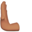 leftwards pushing hand: medium skin tone on Apple